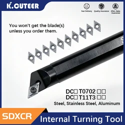 1PC S08K-SDXCR07 S16Q-SDXCR07 S25S-SDXCR11 Internal Turning Tool Holder DCMT Carbide Inserts Lathe Bar CNC Cutting Tools Set