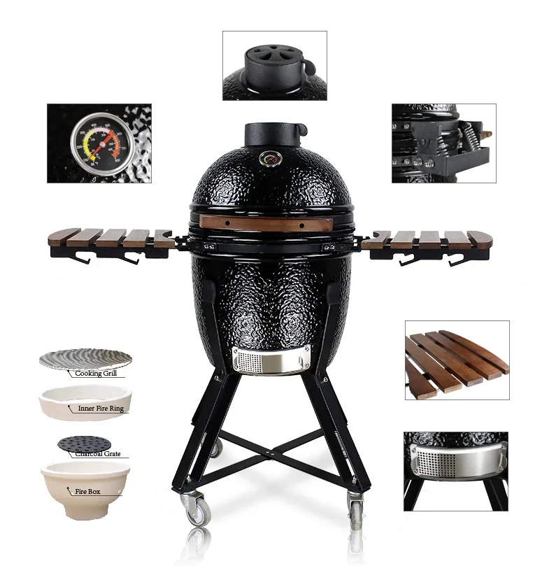 HM5107 ceramic charcoal kamado grill oven 16 21 22 inch kamado  bbq grill