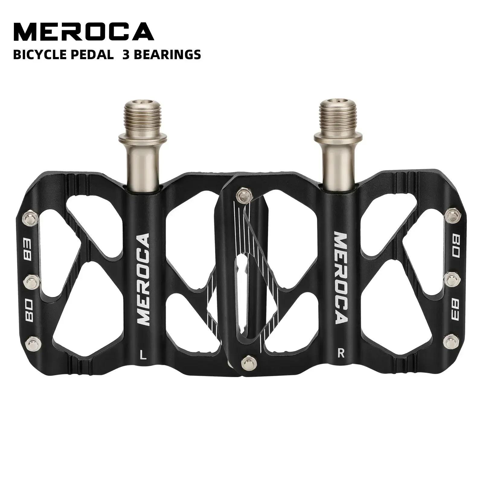 Mountain Bike Pedals 3 Bearing Aluminum Alloy Lightweight High-Strength Durable MTB Road Bicycle Smooth Rotation Enhanced Grip