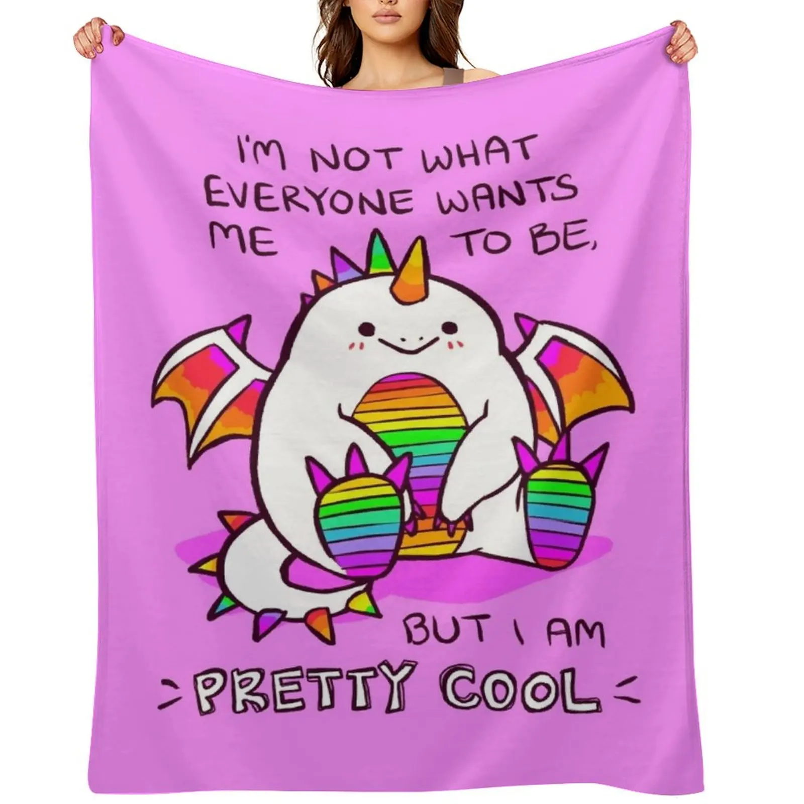 

I AM PRETTY COOL Rainbow Potato Dragon Throw Blanket Decorative Beds Soft Plaid Blankets For Sofas Stuffeds Blankets