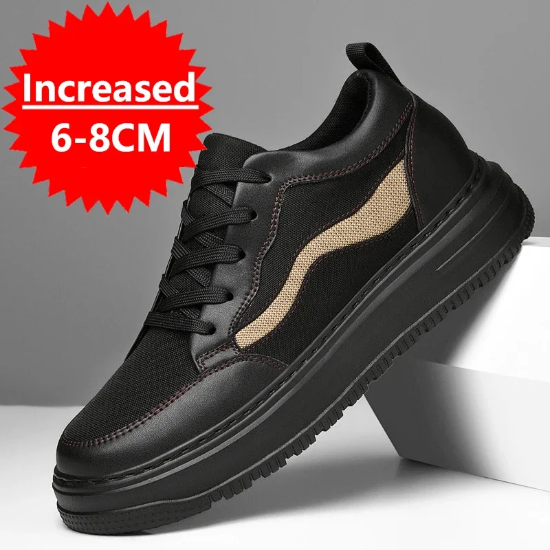 Men's Large Size New Inner Height Increasing 8CM Shoes Men's Breathable and Comfortable  Shoes Men's Sports Shoes Casual Sneaker