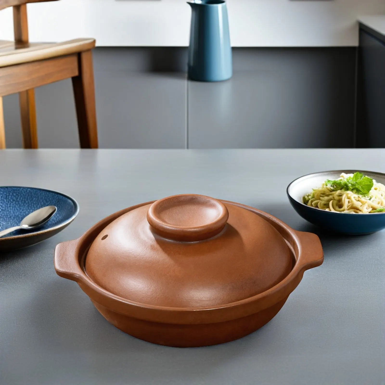 

1L Terracotta Cooking Pot Natural Unglazed Clay Casserole for Stews Rice Donabe Asian Cookware Earthenware Pot Home Kitchen Use