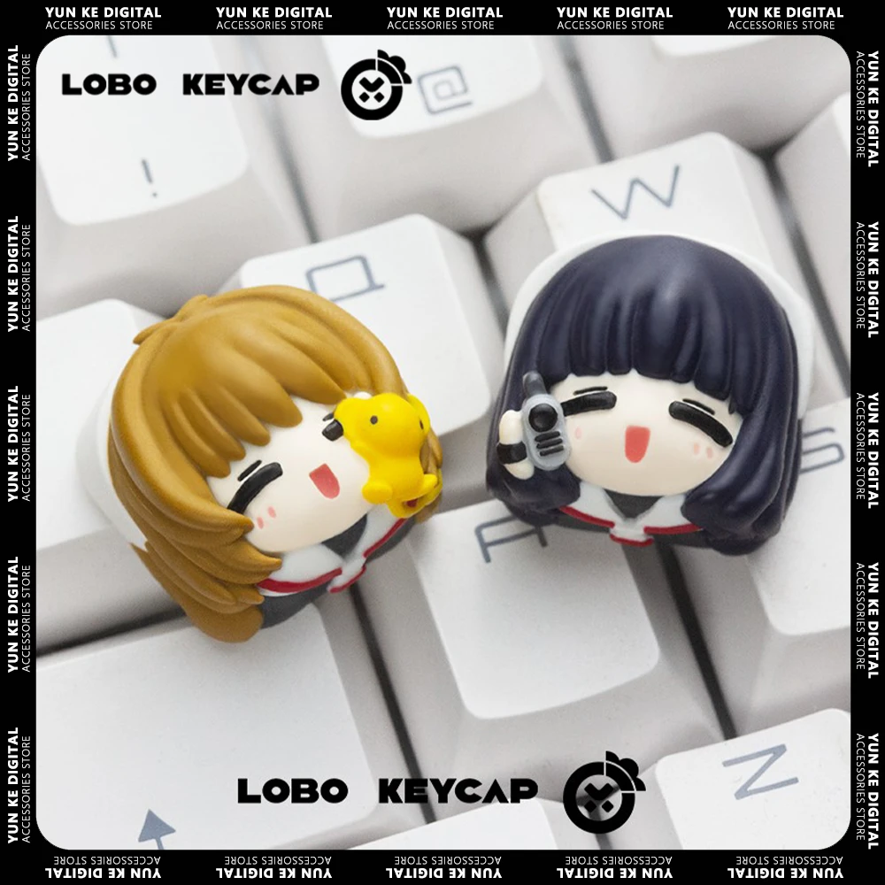 LOBO Moka Maiden Sakura Keycaps Resin Hand-made Keycap Mechanical Keyboard Keycaps Customized Gaming Accessories Gifts