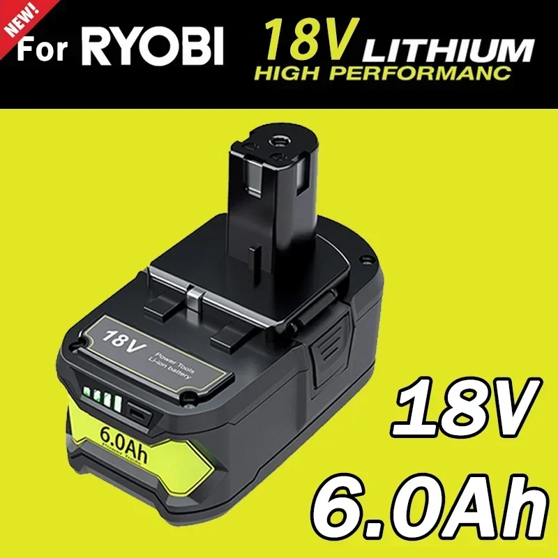 Batería  iones  litio para herramientas eléctricas RYOBI, 6Ah, 18 V, P108, 18 V, One + Plus, P104, P107, RB18L50, RB18L20