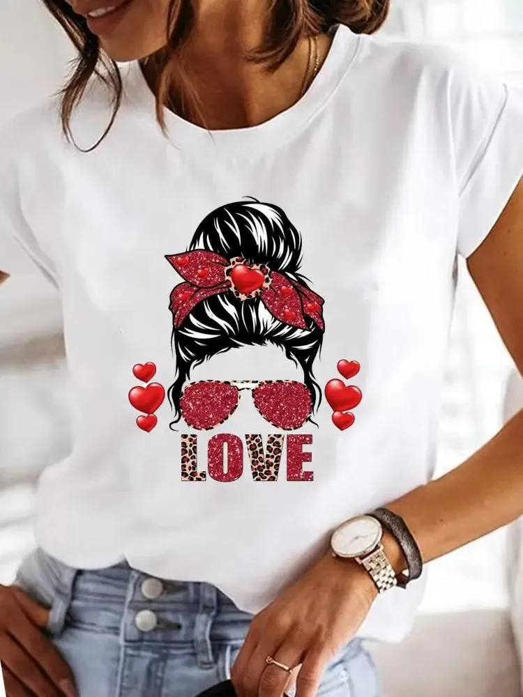 Fashion Short Sleeve Casual T-shirts Clothes Women Female Watercolor Make Up Flower Summer T Clothing Ladies Print Graphic Tee