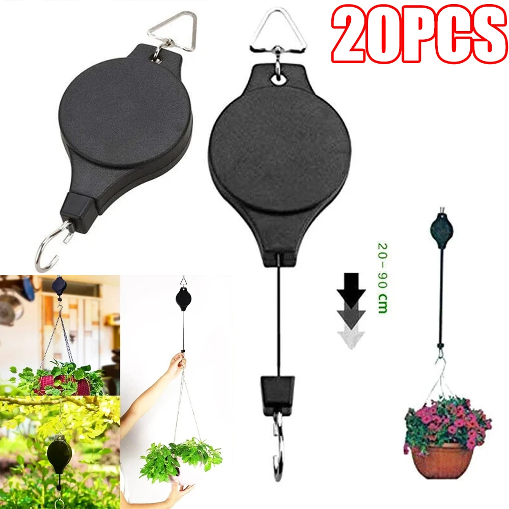 Home Gardening Retractable Lifting Hooks Balcony Hanging Pot Orchid Planter Birdcage Hooks