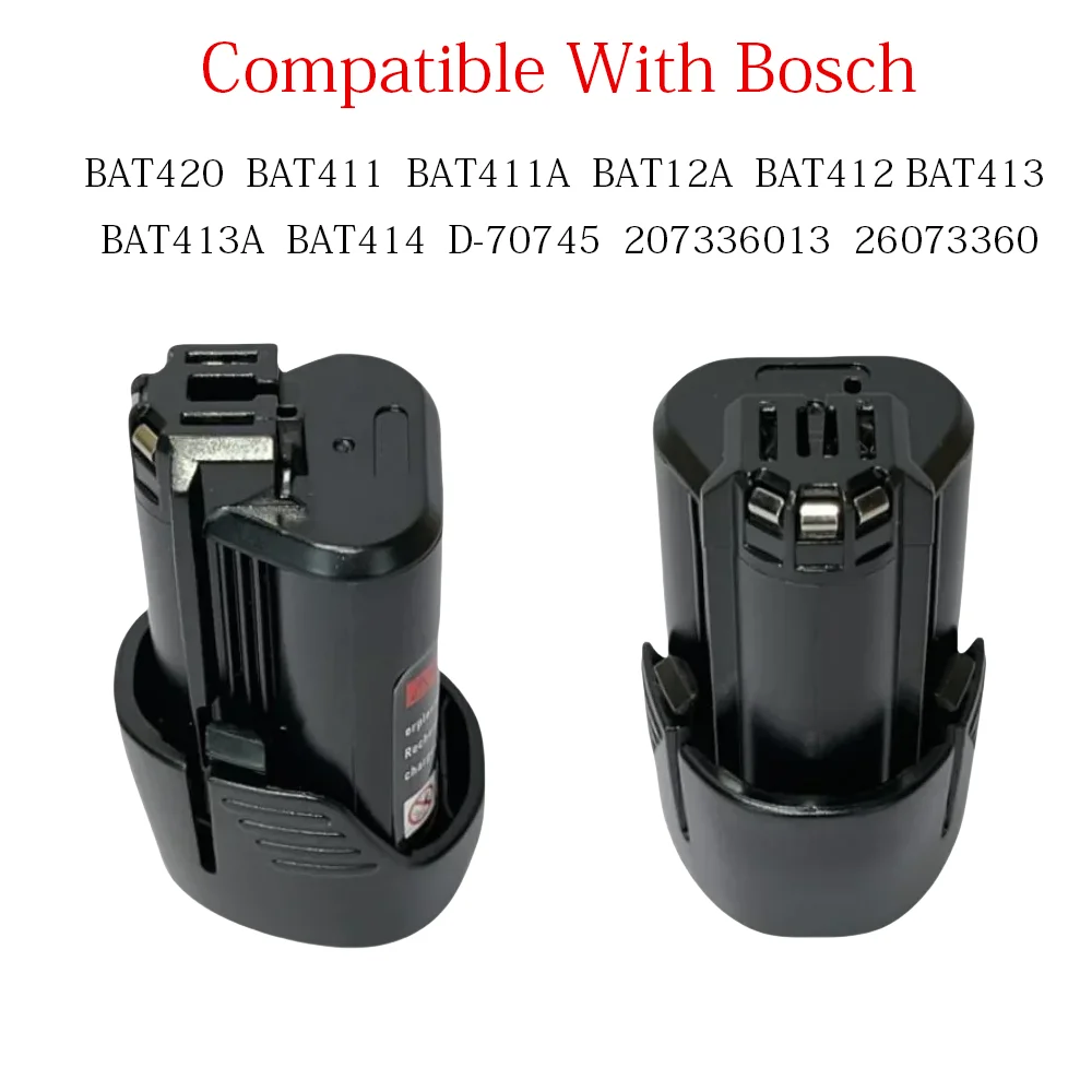 10.8V 4000mAh Rechargeable Li-ion  Battery Pack Replace for BOSCH Cordless Electric Drill Screwdriver BAT411 BAT412 BAT412A