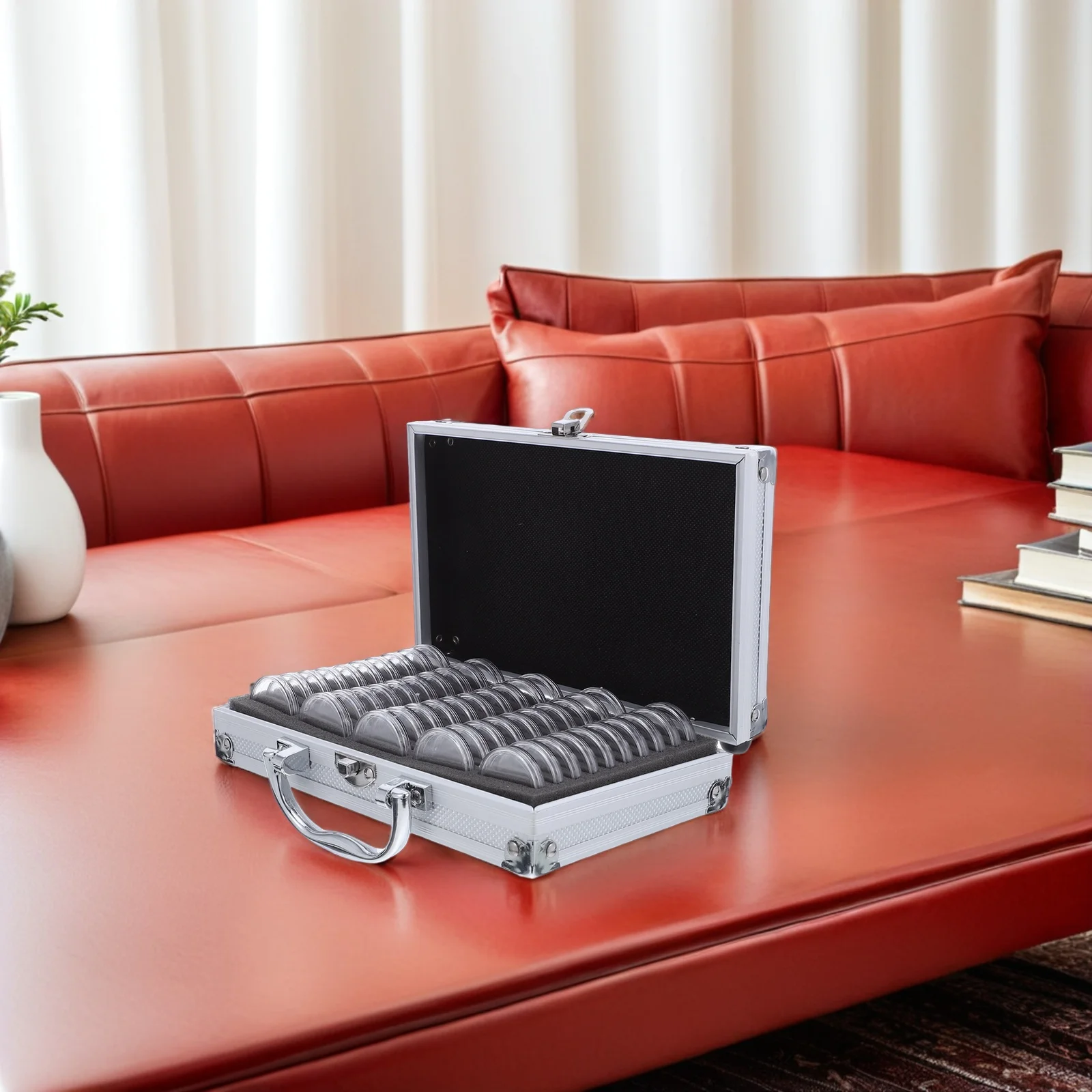 50pcs Coin Collection Transparent Metal Coin Organizer Storage Case For Coins Coins Holders Medals Badges Display Protection