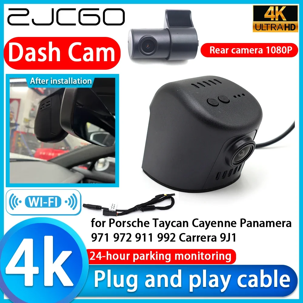 

ZJCGO Video Recorder 4K UHD Plug and Play Car DVR Dash Cam for Porsche Taycan Cayenne Panamera 971 972 911 992 Carrera 9J1