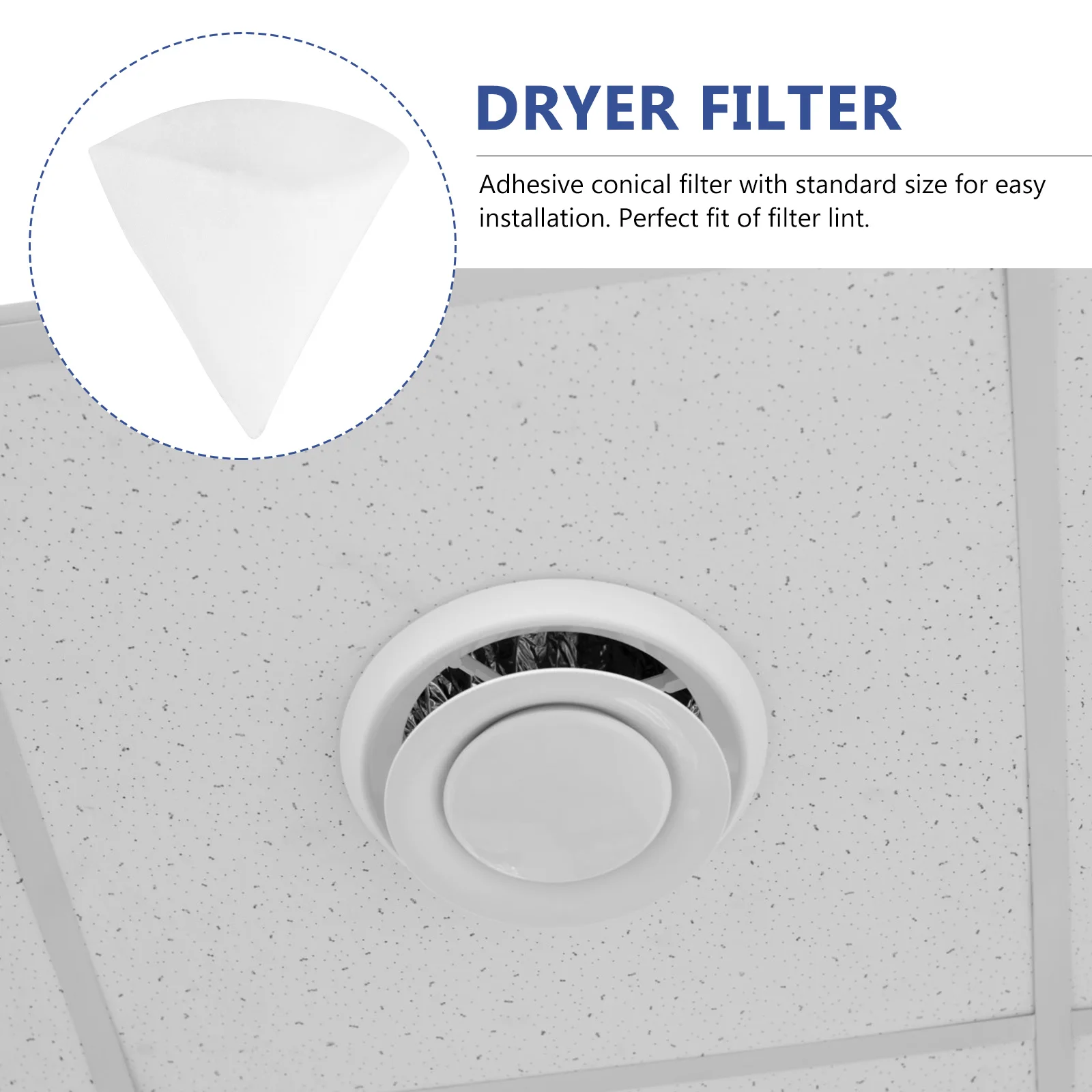 

10 шт., коническая ткань для фильтрации выпускного клапана, совместимая с сушилкой, вентиляционный фильтр для ванной комнаты, сменный выхлопной фильтр