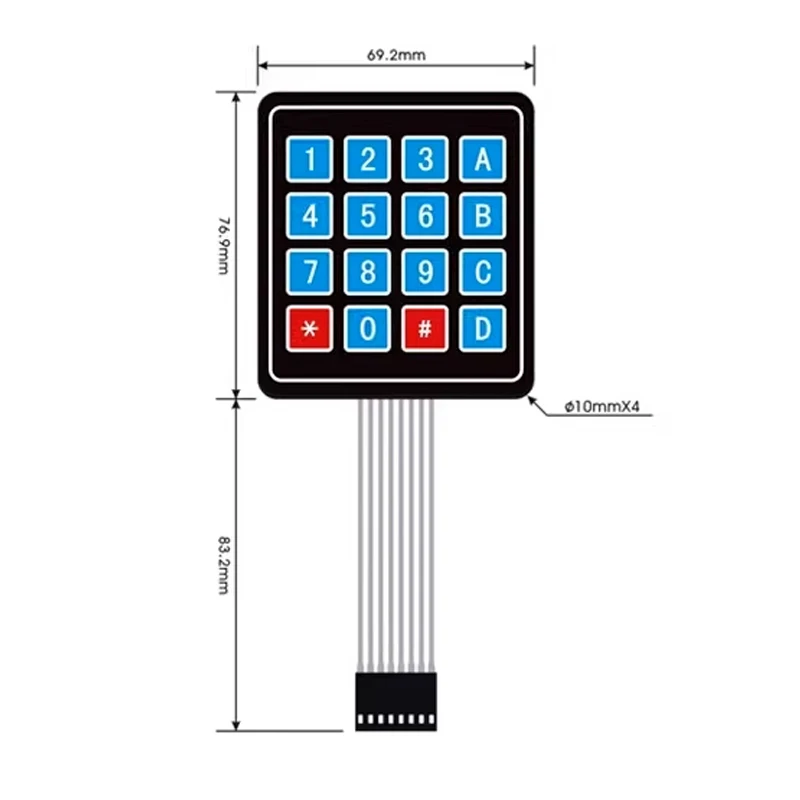 Neue 4 12 16 20 Tasten 4*4 Membranschalter-Tastatur 1x4 3x4 4x4 4*5 Matrix-Array Tastatur für Arduino Smart Car – Detail 4