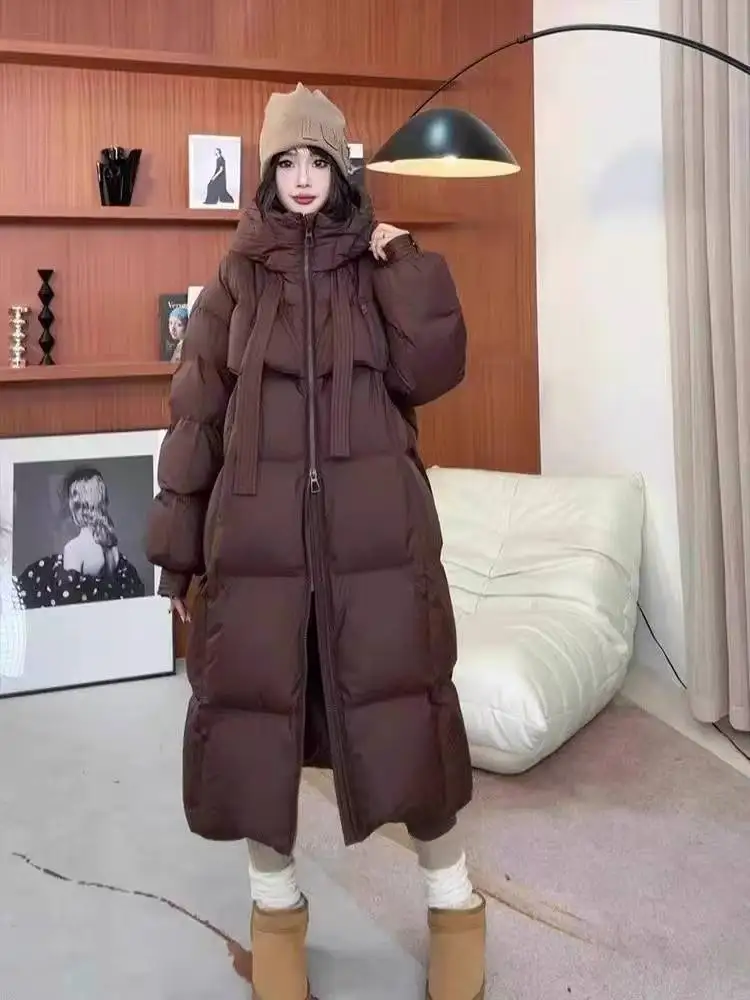 

2025 Korean Thickened Women's Down Jacket For Winter New Retro Chinese Hooded Coat Women's Cotton Warm Parka