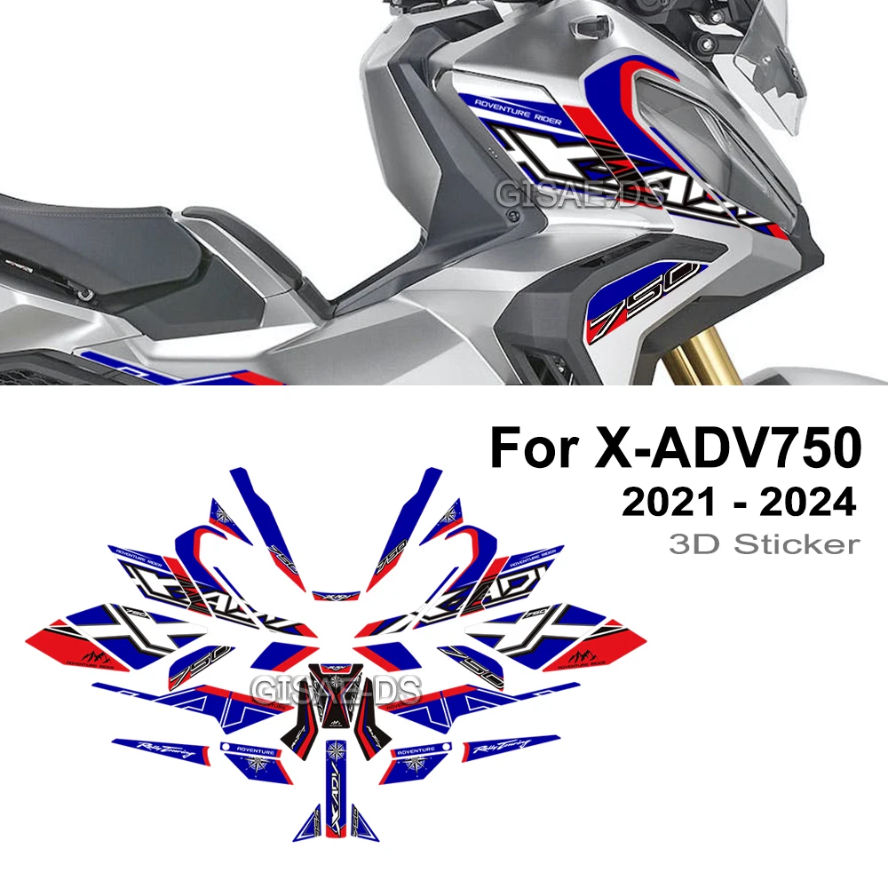 For Honda XADV750 X-ADV 750 X ADV750 Motorcycle Fuel Oil Tank Pad Side Protector Knee Kit  Stickers Decals 2021 - 2023 2024