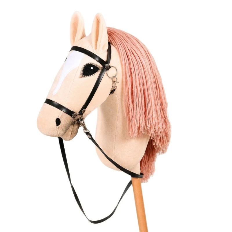Q39C Photo Prop Hobby Horse Plush Horse Head for Interactive Role-Play, Party Games and Costume Play, Soft-Look