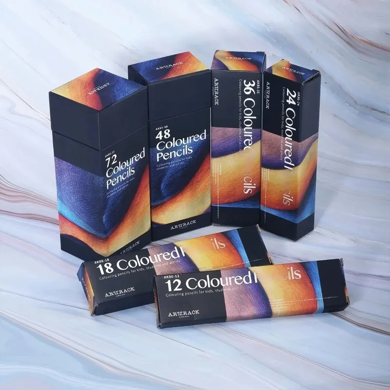 12/24/36/48/72 ألوان مجموعة أقلام رصاص ملونة زيتية خشبية لوحات فنية احترافية رسم فني تصميم مستلزمات الطلاب