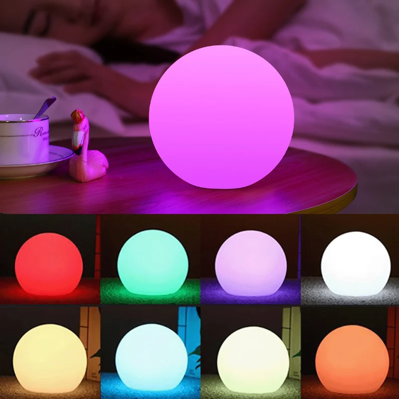 LED bedroom baby feeding and eye protection ambient light, hotel restaurant bar table lamp, colorful decoration, round bedside n