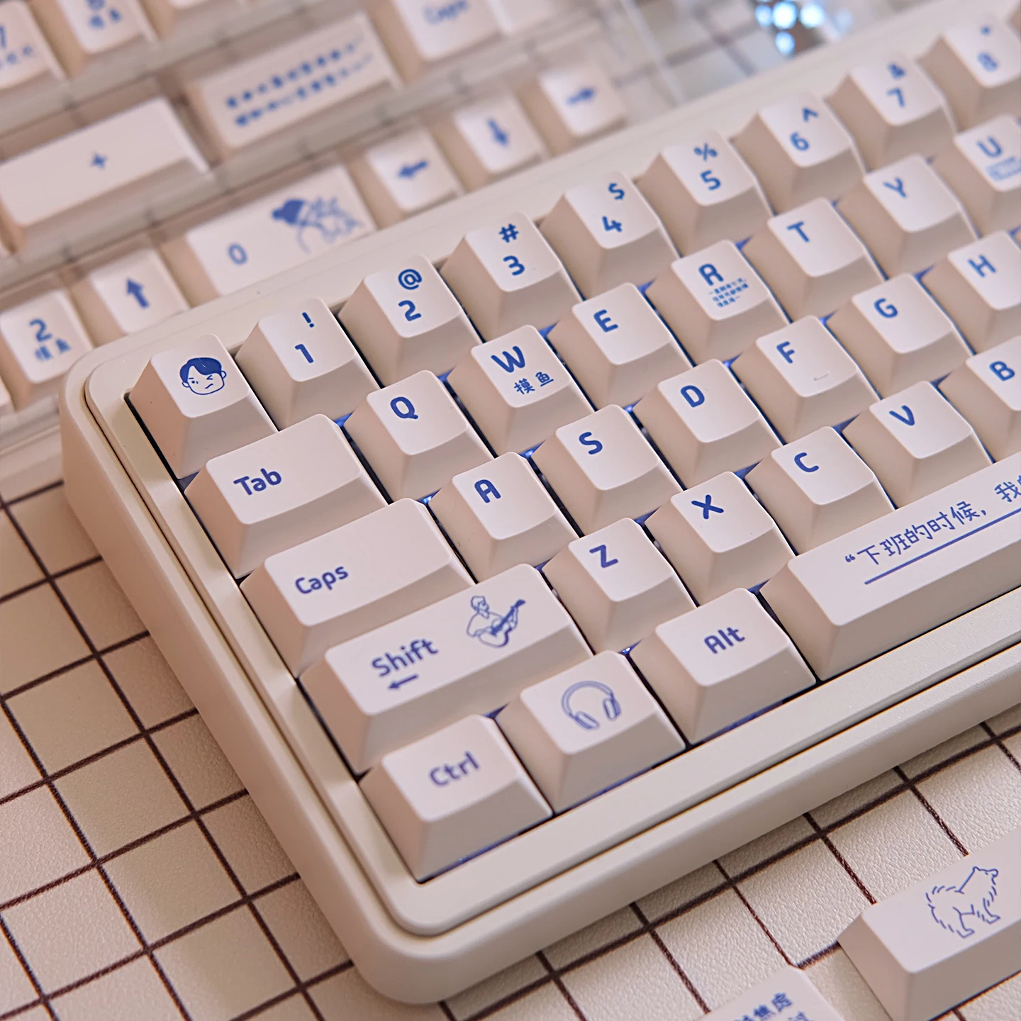 

Minimalist White keycaps Cherry Profile Dye-Sub PBT Keycaps Custom Keycaps For MX Mechanical Keyboard Anne GH60