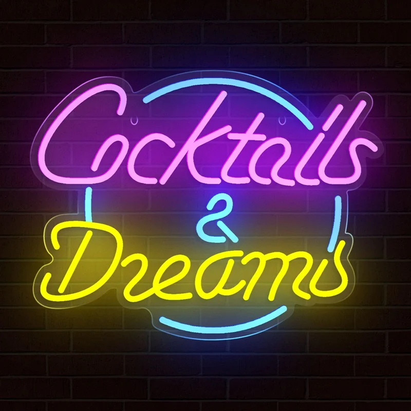 Cocktails Beer LED Neon Lighted Sign Wall Decor For Beer Bar Store Pub Club Nightclub Birthday Party Decorative Neon Night Light