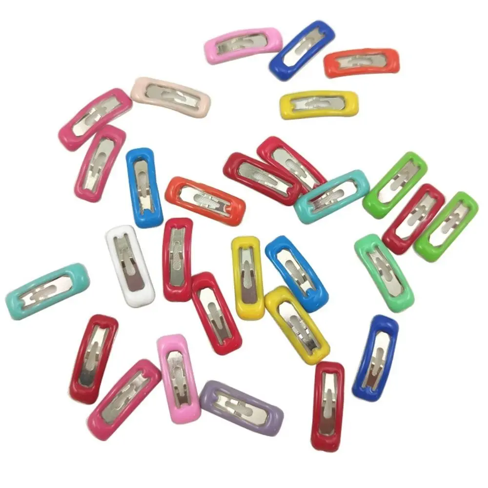 10 pçs/set clipe lateral 2cm mini bonito grampo de cabelo 2cm cor pintura cozimento mini pinos de cabelo bonito mini boneca cabeça clipes mini metal