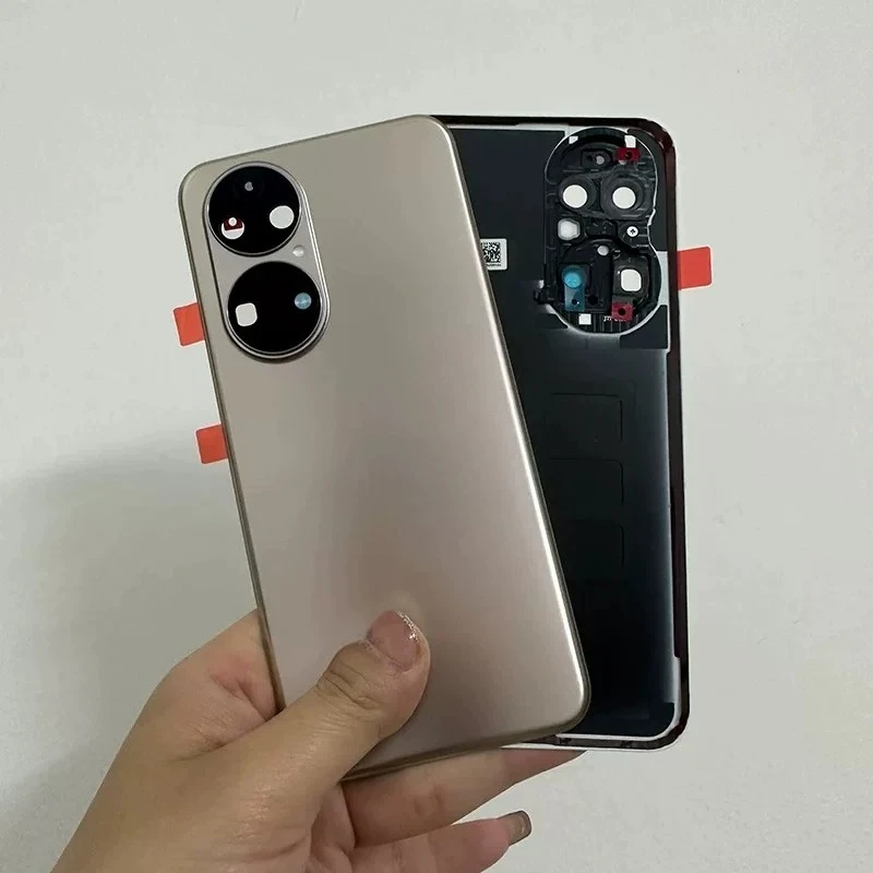 Glass Battery Back Cover For Huawei P50 Pro Housing Door Rear Case Mobile Lid with Camera Frame Lens + Adhesive Shell