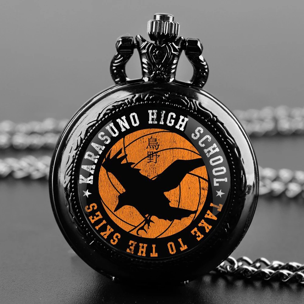 

Anime Haikyuu Bokuto Manga Shoyo Quartz Pocket Watches for Women Men Watch Unique Pendant Clock Necklace Kids Jewelry Gifts