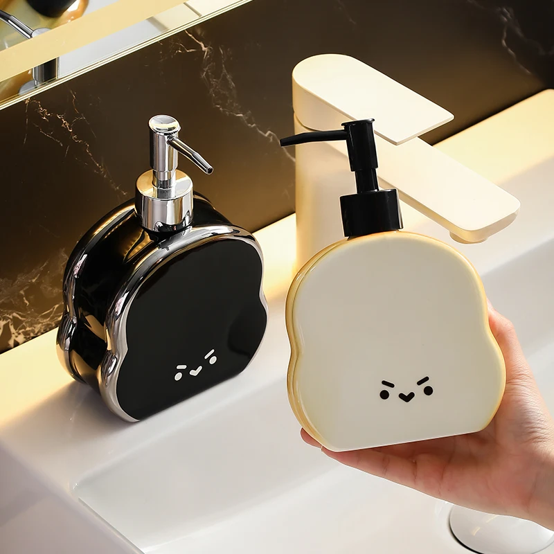 

shampoo press bottle shampoo dispenser 580ml ceramic hand sanitizer dispenser bottle, light luxury high-end bathroom shower gel,