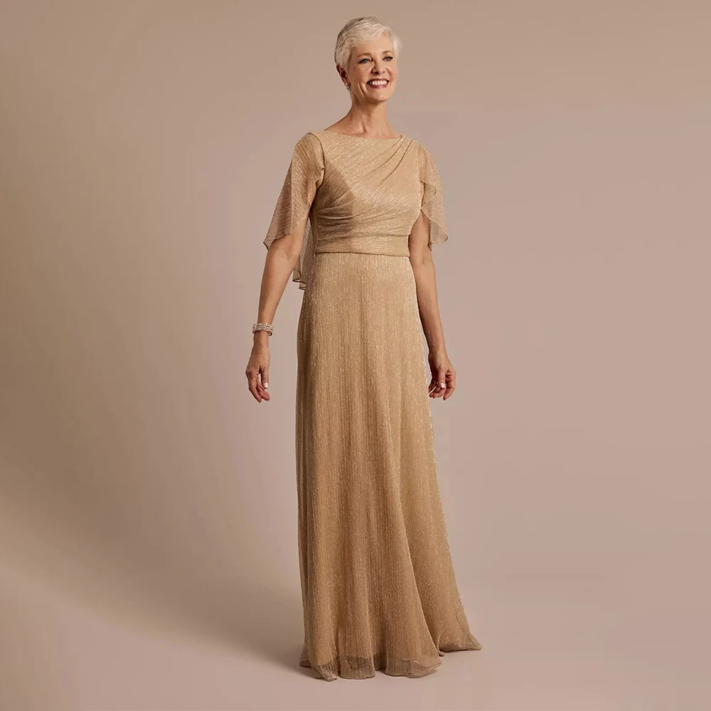 

Elegant mother of the bride dresses 2026 Pleated Half Sleeve dresses on clearance sale Lace women's wedding party attire
