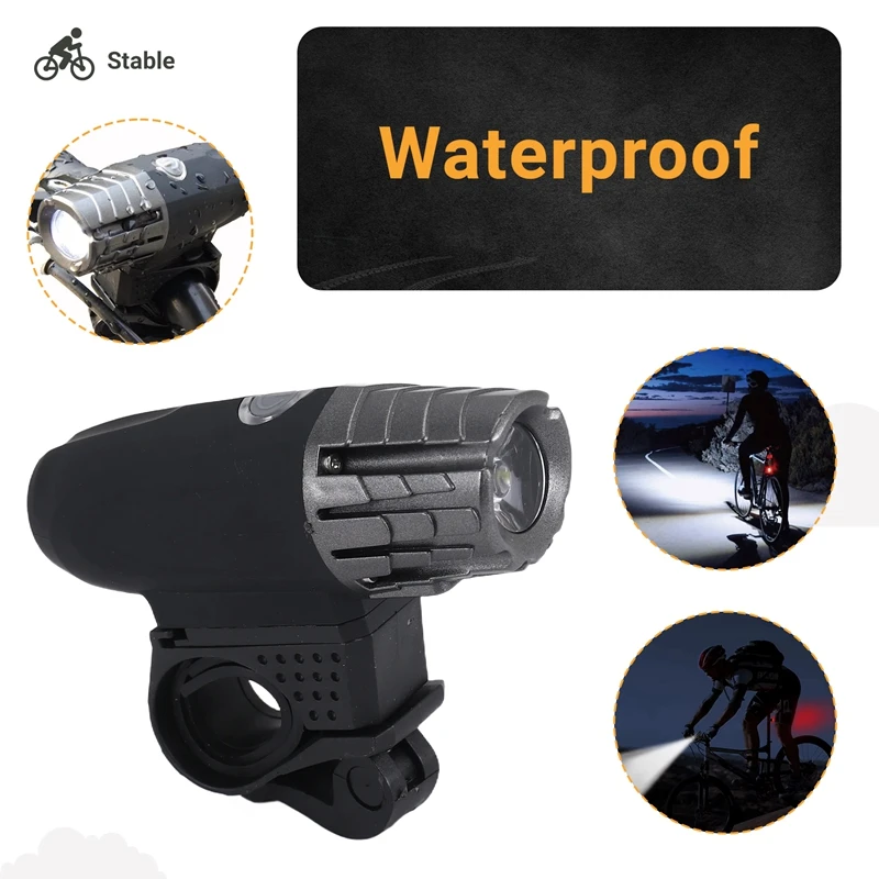 A28F-Bike Lights Bicycle Lights Front And Back USB Rechargeable Bike Light Set Super Bright Front And Rear Flashlight LED Headli