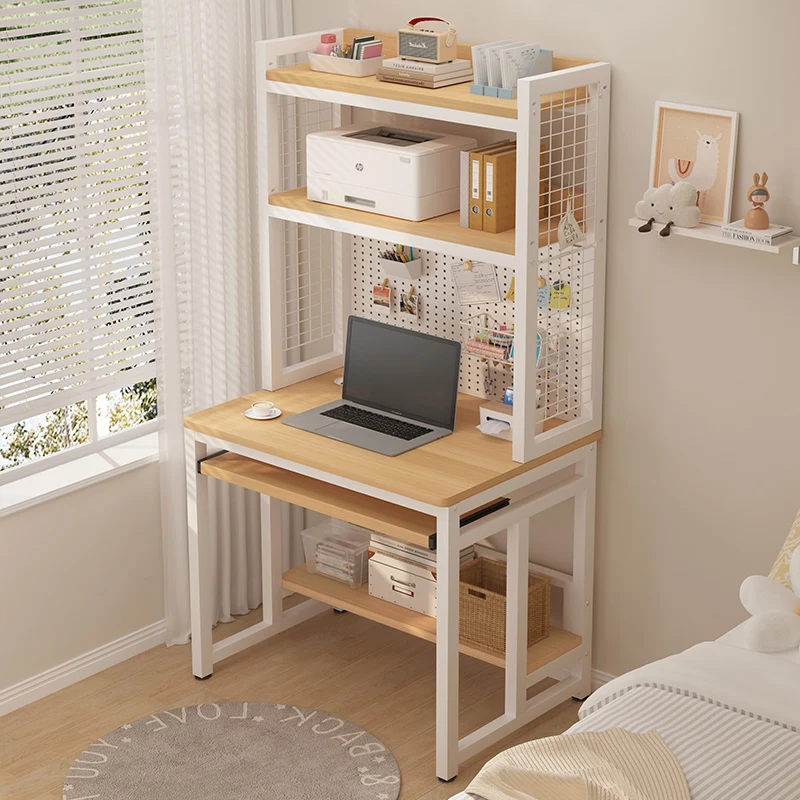 Small computer desk desktop home desk bookshelf integrated table mini single printer small size bedroom table