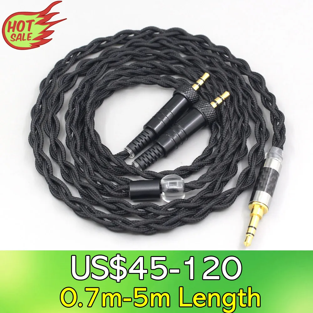 LN007446 Pure 99% Silver Inside Headphone Nylon Cable For Sony MDR-Z1R MDR-Z7 MDR-Z7M2 With Screw To Fix Earphone headsets