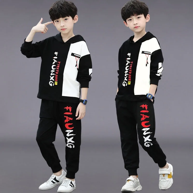 2024 teens winter Autumn Boys Clothes Children Set Sweatshirt hoodie + Pants Tracksuits Kids Sport Suit 4 7 8 9 10 11 12 13 Year