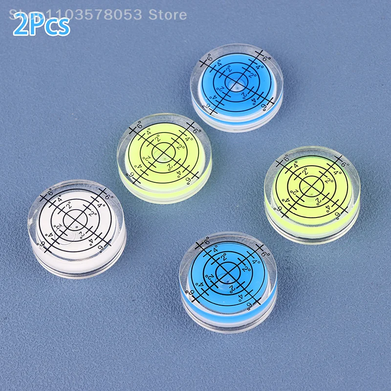 2Pcs/set 32mm Spirit-Bubble Level Surface Degree Marking Level Round Measuring Meter Acrylic For Construction Manual Tools Parts