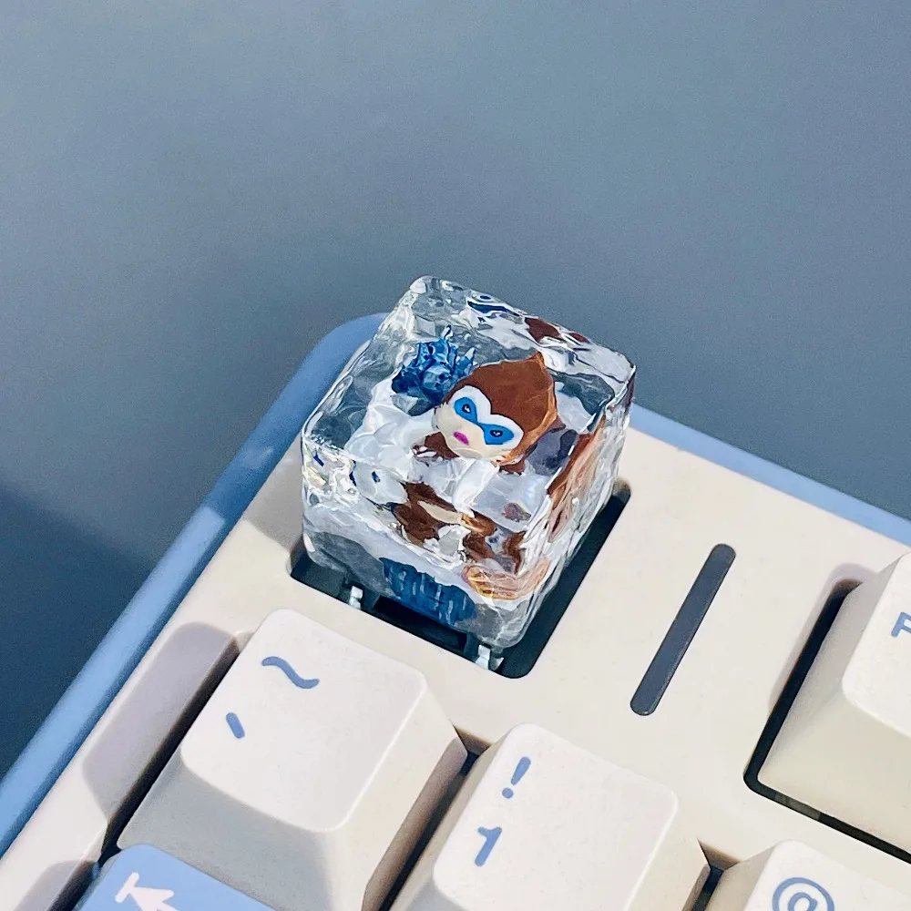 pokemon-keycap-mamoswine-ice-cube-shape-handmade-keycap-mechanical-keyboard-cross-axis-resin-translucent-gaming-e-sports