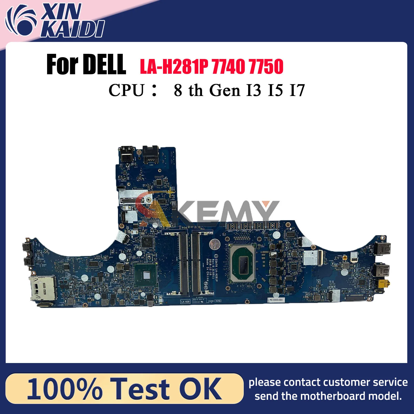 

For Dell Precision 7740 7750 Laptop Motherboard LA-H281P with E-2276M CPU CN-0MPVGK 100% Tested OK