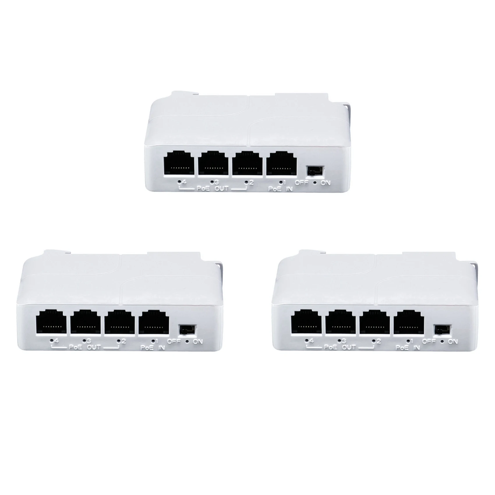 New-3X 1～3ポートPoEエクステンダー 10/100M PoEリピーター IEEE802.3Af IP伝送エクステンダー POEスイッチNVR IPカメラ用