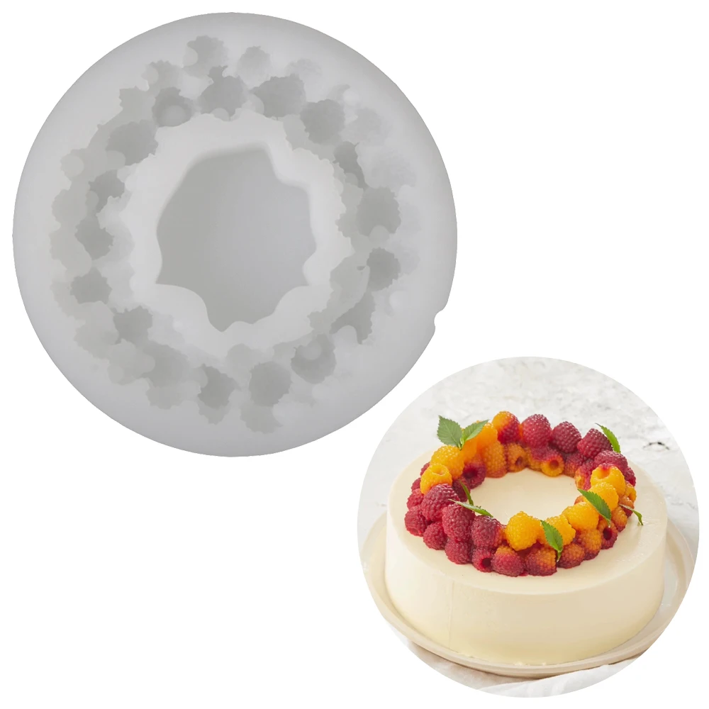 Single Raspberry Stacked Round Mousse Silicone Mold Fruit Cake Decoration Mold Chocolate and French Western Pastry Baking Mold