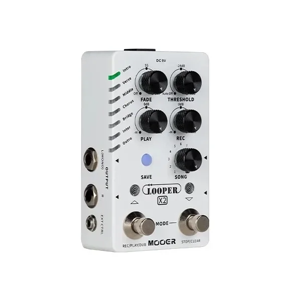 MOOER LOOPER X2 Dual-footswitch Stereo Looper Pedal Auto Record