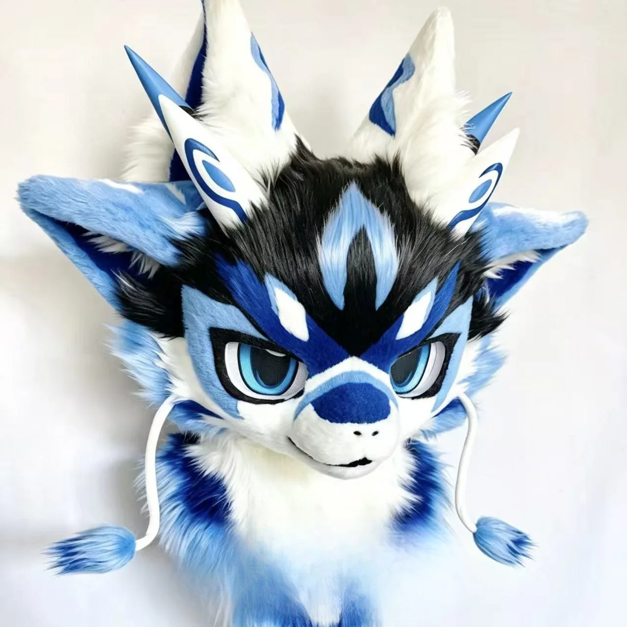 Fursuit Head Base Kemono Medium Long Kiss Wolf Handsome Dog Animal Suit Skull PETG Material DIY Anime Accessories Cosplay Props