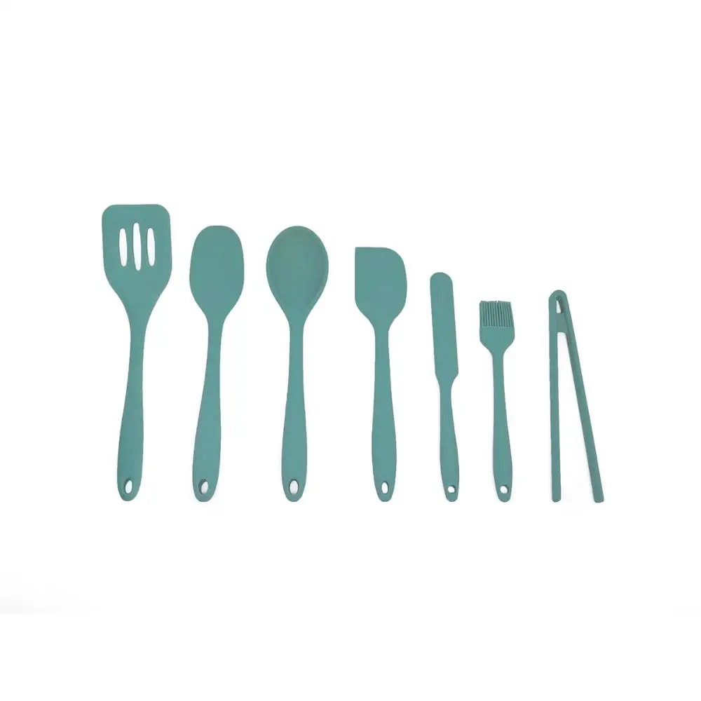 7 Pieces Dark Green Silicone Utensils Kit-Oikos