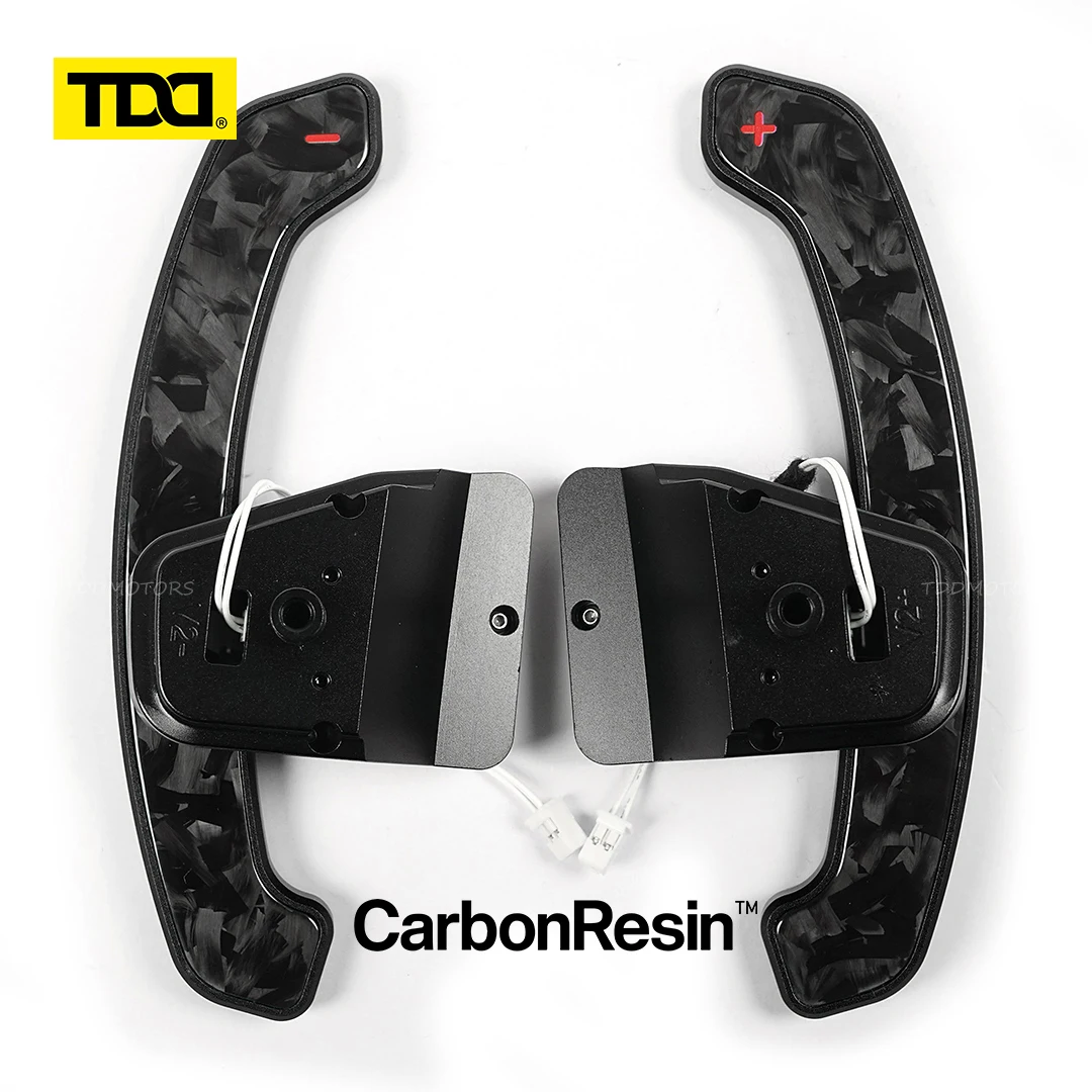 TDD Glossy Carbon Fiber Magnetic Paddle Shifter For Volkswagen Golf 8 MK8 GTI Golf R Polo Aluminum Alloy Back Cover