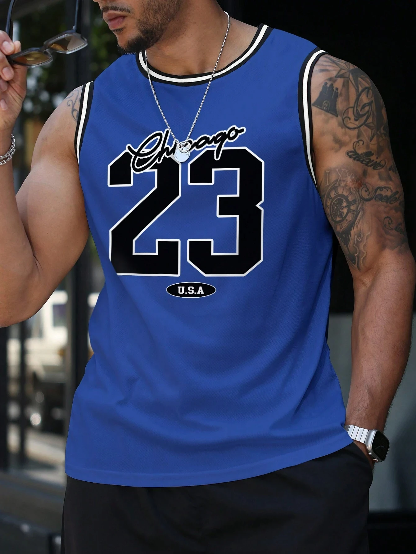 الرجال كتلة اللون 23 رسالة مطبوعة المرقعة سترة بلا أكمام الصيف الجولة الرقبة عادية المرأة تانك القمم ملابس للرجال