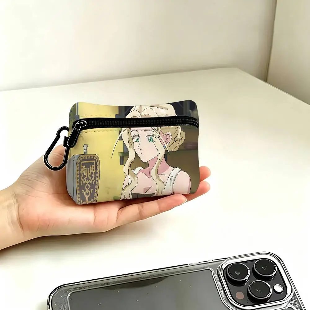 1pc Kowloon Generic Romance Coin Purse With Carabiner Hook Portable Key Card Wallet Small Zipper Storage Pouch