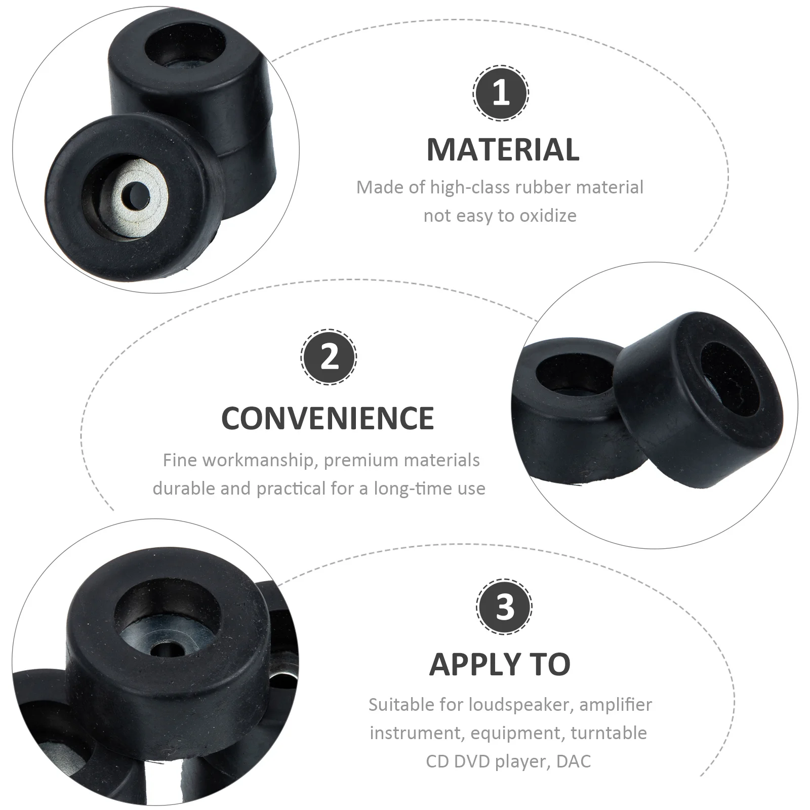 

8Pcs Amplifier Feet Pads High Isolation Stand for Speaker Base Sound Quality Enhancement Accessory