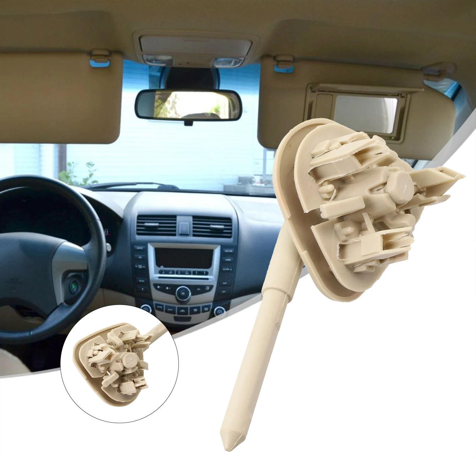 Fixed Clip Sun Visor Clips Beige Car Accessories Easy Installation Plastic Replacement Rotation Shaft High Quality