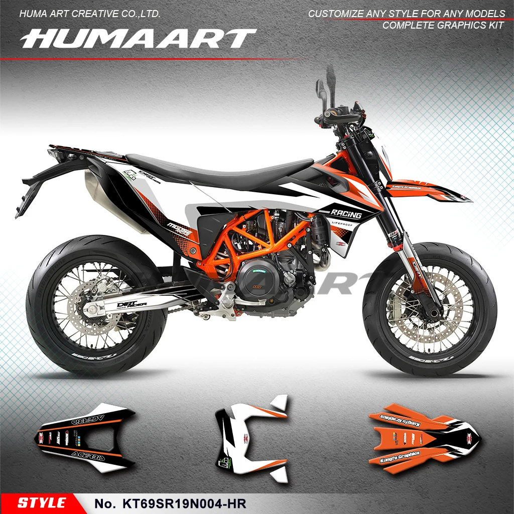 

Клейкие наклейки HUMAART на заказ для KTM 690 SMC R 690 Enduro R 2019 2020 2021 2022 2023 2024, KT69S(E)R19N004-HR