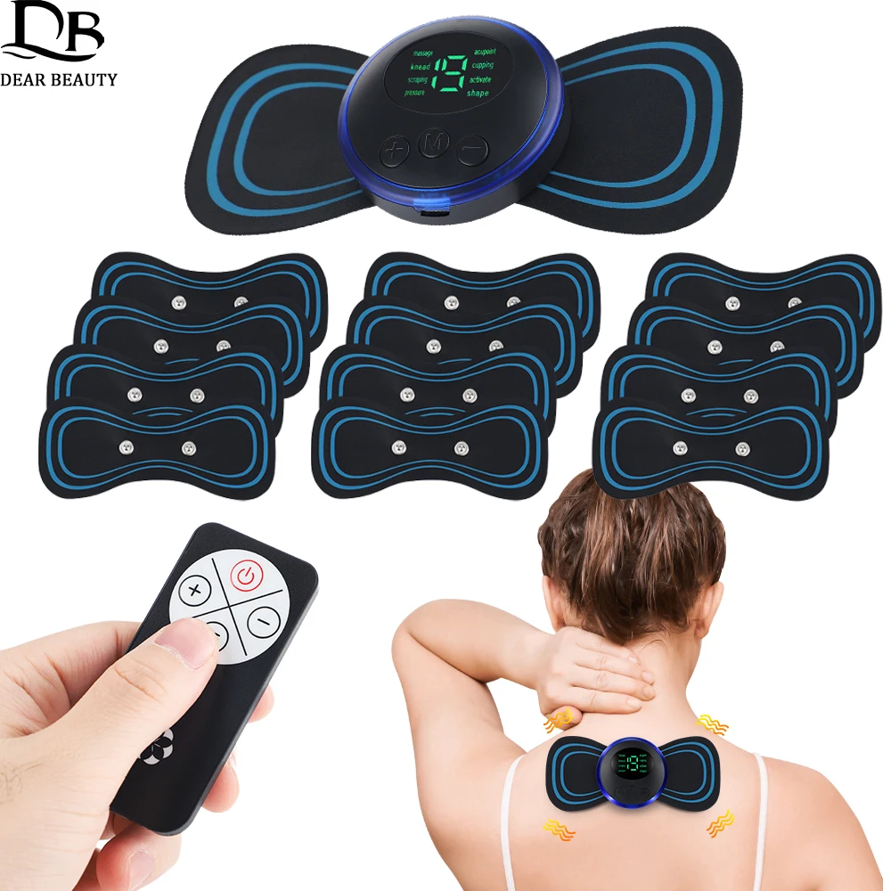 

EMS Neck Massager With 5/11PCS Stickers For Pain Relief Back Shoulder Cervical Muscle Massager Stimulator Relax Massage Patch