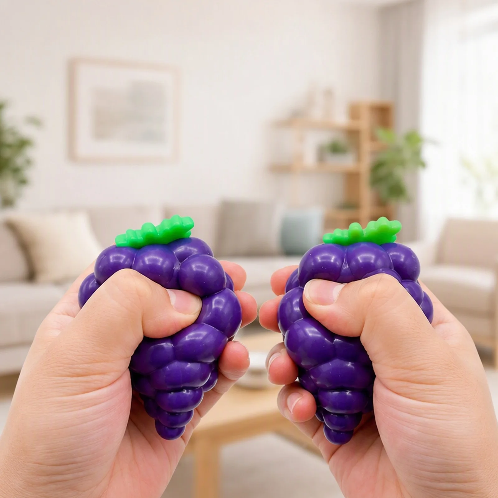 Cute Grape Brick Surface Texture Slow Rising Squeeze Pinch Ball Sensory Tension Relief Sensory Toy