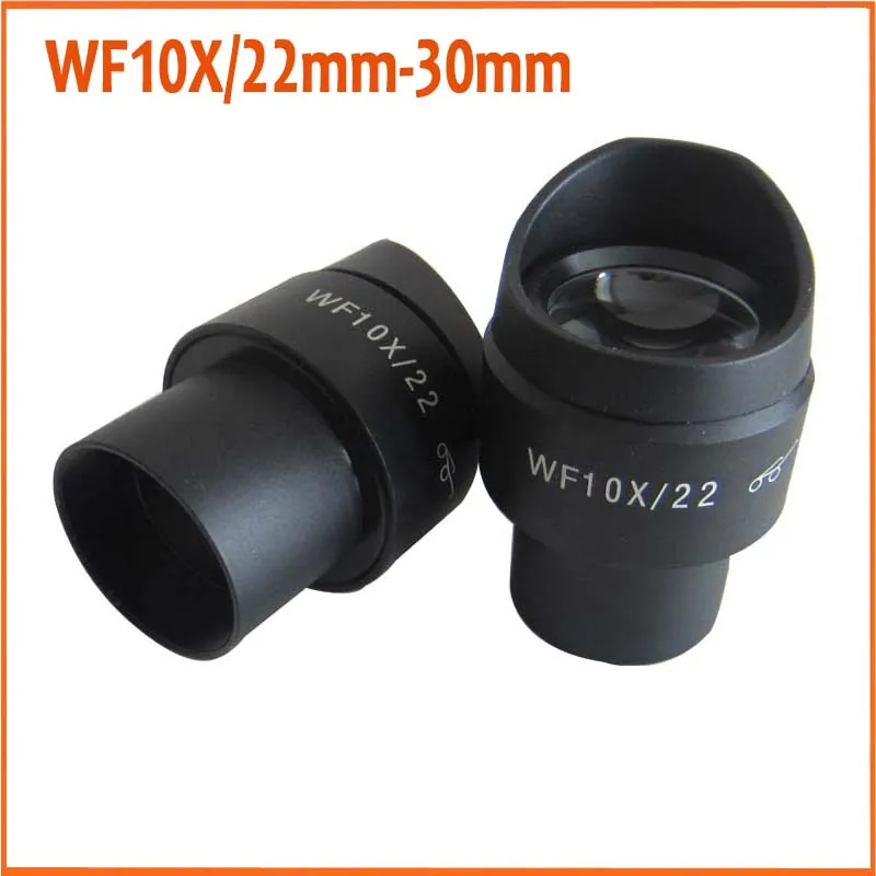 WF10X 22mm Adjustable High Eyepoint Wide Angle Stereo Microscope Eyepiece Lens 30mm with Rubber Eye Caps and Reading Scale