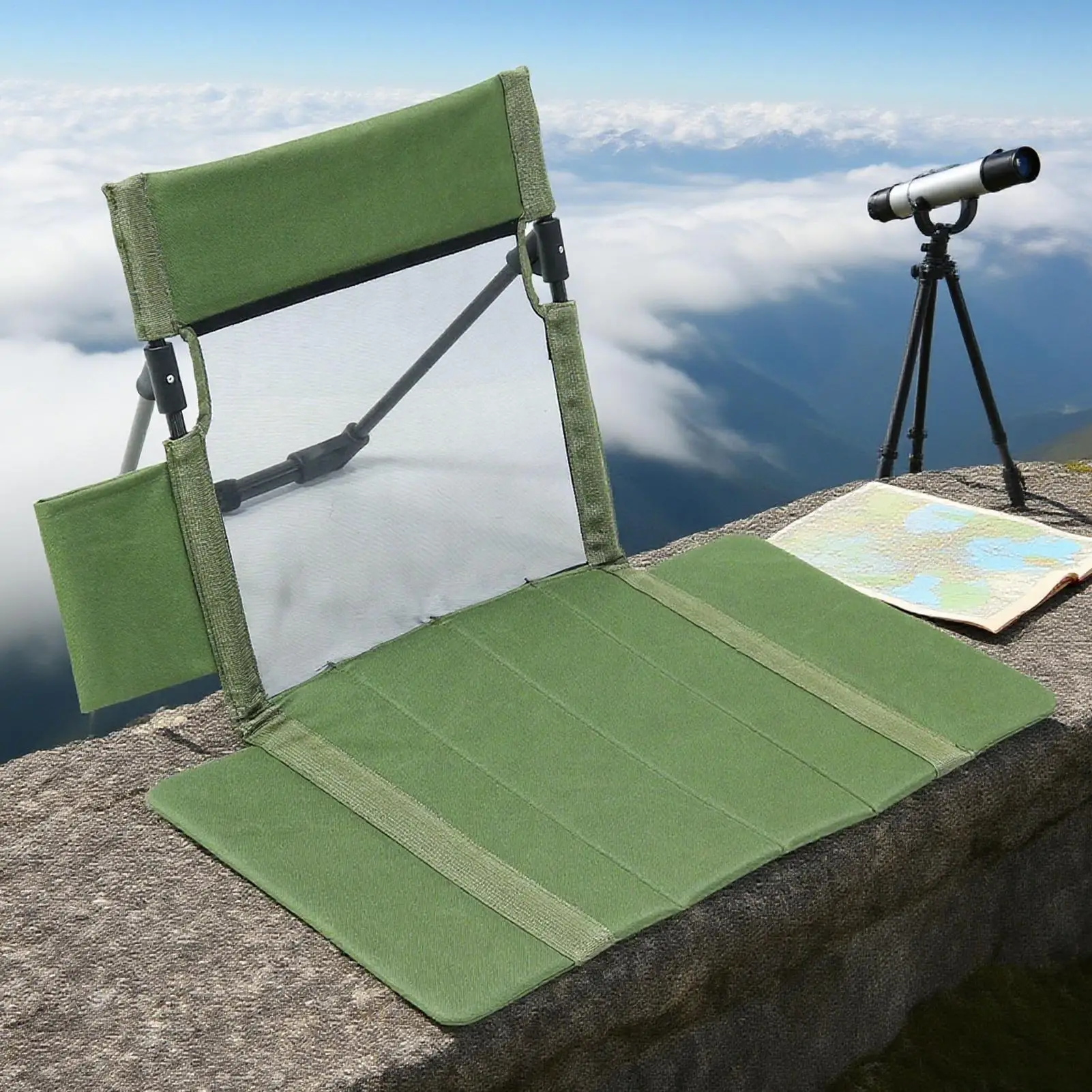 

Bleacher Seat Folding Outdoor Sit Support Portable Relief Seat With Backrest For Beach Garden Fishing Travel Camping Stadium
