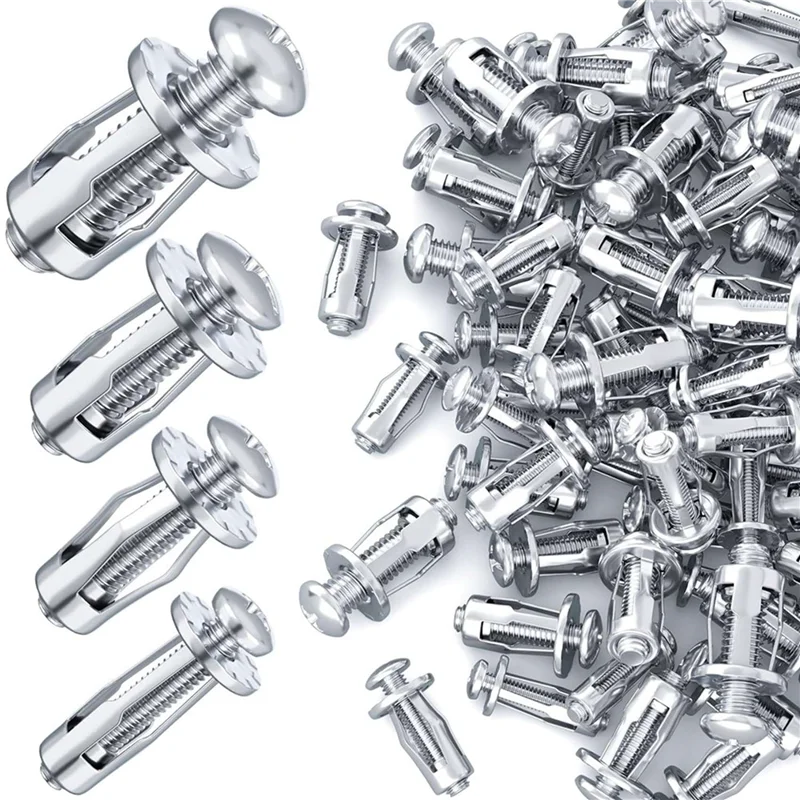 

AB33-160Pcs M 4 M5 M6 M8 Petal Nuts,Expansion Screw Jack Nut,For Hollow Wall Iron Plastic Polywoodpressboard Hardboard Silver